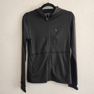 Athletex Women's Size Small Black Full‎ Zip Hooded Jacket Zipper Pocket New